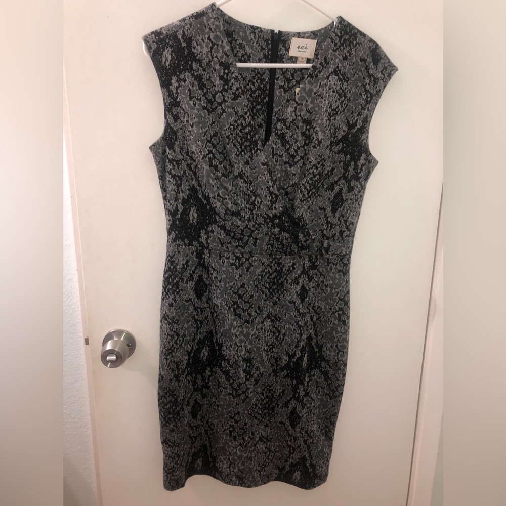 NWT Black & Grey Knee- length Camouflage dress